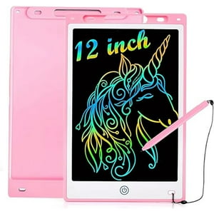 Veatool - 12 Pulgadas Tablero Electrónico,Pantalla A Color Para Creación, Arte Infantil Juguete Educativo Portátil,Pizarron Magico, Reutilizable, Borrable,Juguetes Para Niños Y Niñas A Partir De 4 Años(Rosado)