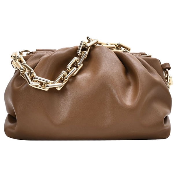 Bolso de cadena para mujer, cartera tipo sobre con forma de nube, bolso de hombro plisado, bolso de cadena