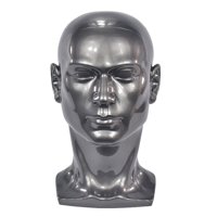 Ioensy - Cabeza De Maniquí Cosmetología Hombre Entrenamiento Modelo 57Cm Gris Plata