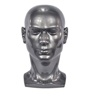 Ioensy - Cabeza De Maniquí Cosmetología Hombre Entrenamiento Modelo 57Cm Gris Plata