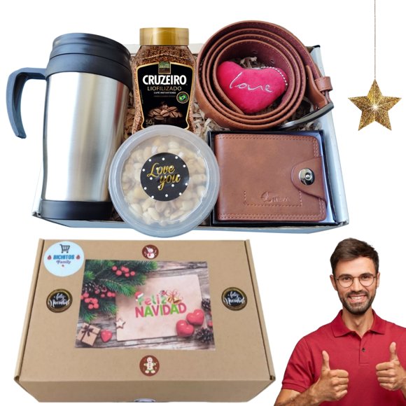 Set de regalo con tazón Mug metálico y accesorios masculinos