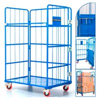 Hardpro - Carro De Carga Industrial Bodega Jaula Container Picking