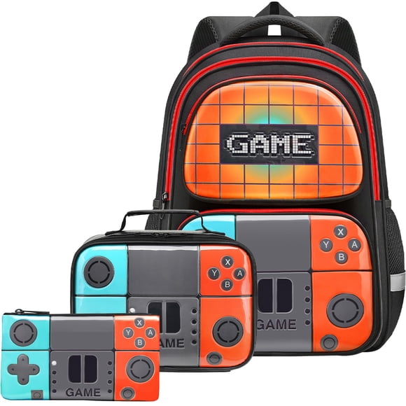 Set de mochila escolar TFAUR 44x32x16 cm para niños gamers