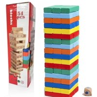 Tomasstore - Juego Torre De Madera Grande Colores 54 Piezas