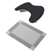 thumbnail image 2 of Reposabrazos en forma de U de cuero PU, reposamanos para uñas con estera, portátil, transpirable, cómodo para el hogar, uñas acrílicas DIY, tecnología negro con estera gris, 2 of 5