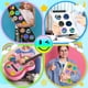 thumbnail image 4 of Stickers Kedikamodi de 100 piezas, vinilo impermeable con caras felices, 4 of 7