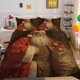 thumbnail image 1 of Cartoon Snow Christmas Tree Santa Claus Reindeer Quilt Duvet Cover Set 3-Piece Bedding Set, 1 of 4
