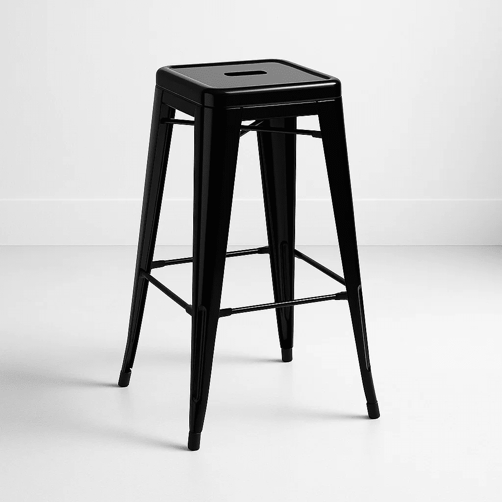 Klik Muebles - Piso Taburete Tolix Alto Para Bar O Terraza - Negro