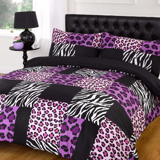 Purple Gift Quilt Duvet Cover Set Soft Pillowcase Queen Kids Children3-Piece Bedding Set