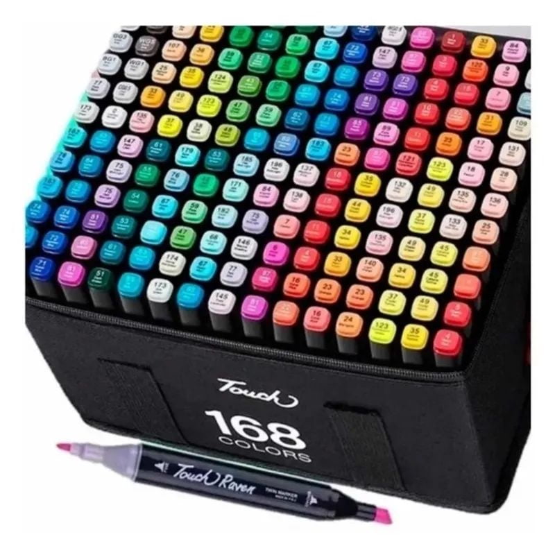 Genérico - Marcadores De Alcohol Arte De Doble Punta 168 Unidades