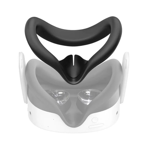 Genérico - Funda Facial De Silicona Vr Compatible Con Meta Quest 3S - Accesorios De Repuesto Para Máscaras Faciales Resistentes A Las Fugas De Luz Y Al Sudor-Negro