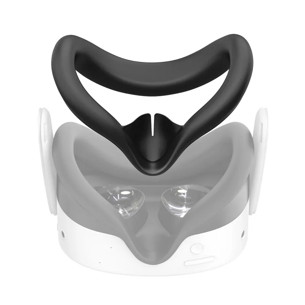 Genérico - Funda Facial De Silicona Vr Compatible Con Meta Quest 3S - Accesorios De Repuesto Para Máscaras Faciales Resistentes A Las Fugas De Luz Y Al Sudor-Negro