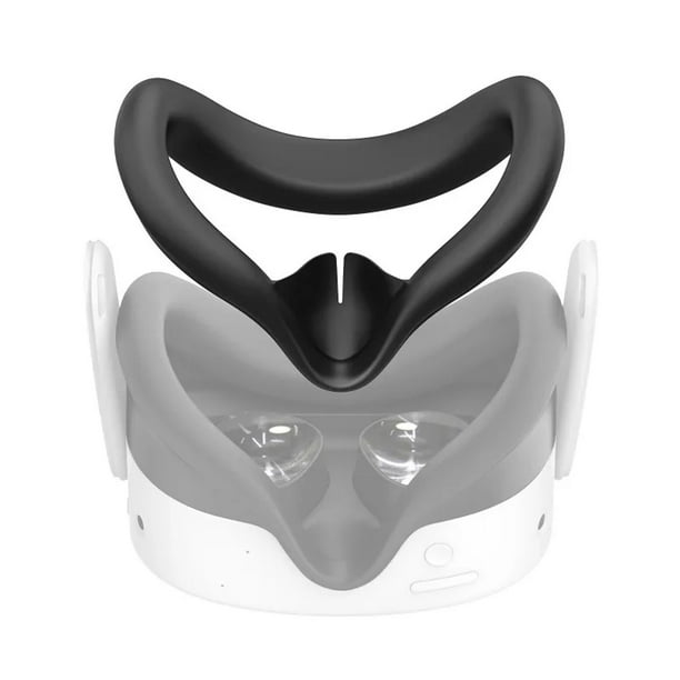 Funda facial de silicona VR compatible con Meta Quest 3S - Accesorios de repuesto para máscaras faciales resistentes a las fugas de luz y al sudor-Negro