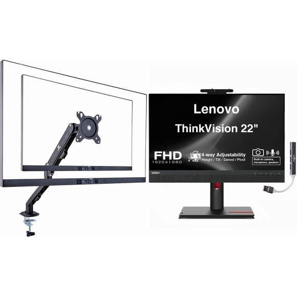 Monitor Thinkvision 22 Fhd Ips Con Webcam Y Montaje Vesa
