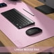 thumbnail image 4 of Protector de escritorio de piel sintética de doble cara, alfombrilla grande para ratón, tapete de escritura, impermeable, organizador para escritorio, oficina, hogar, mesa, decoración de juegos (rosa/, 4 of 6