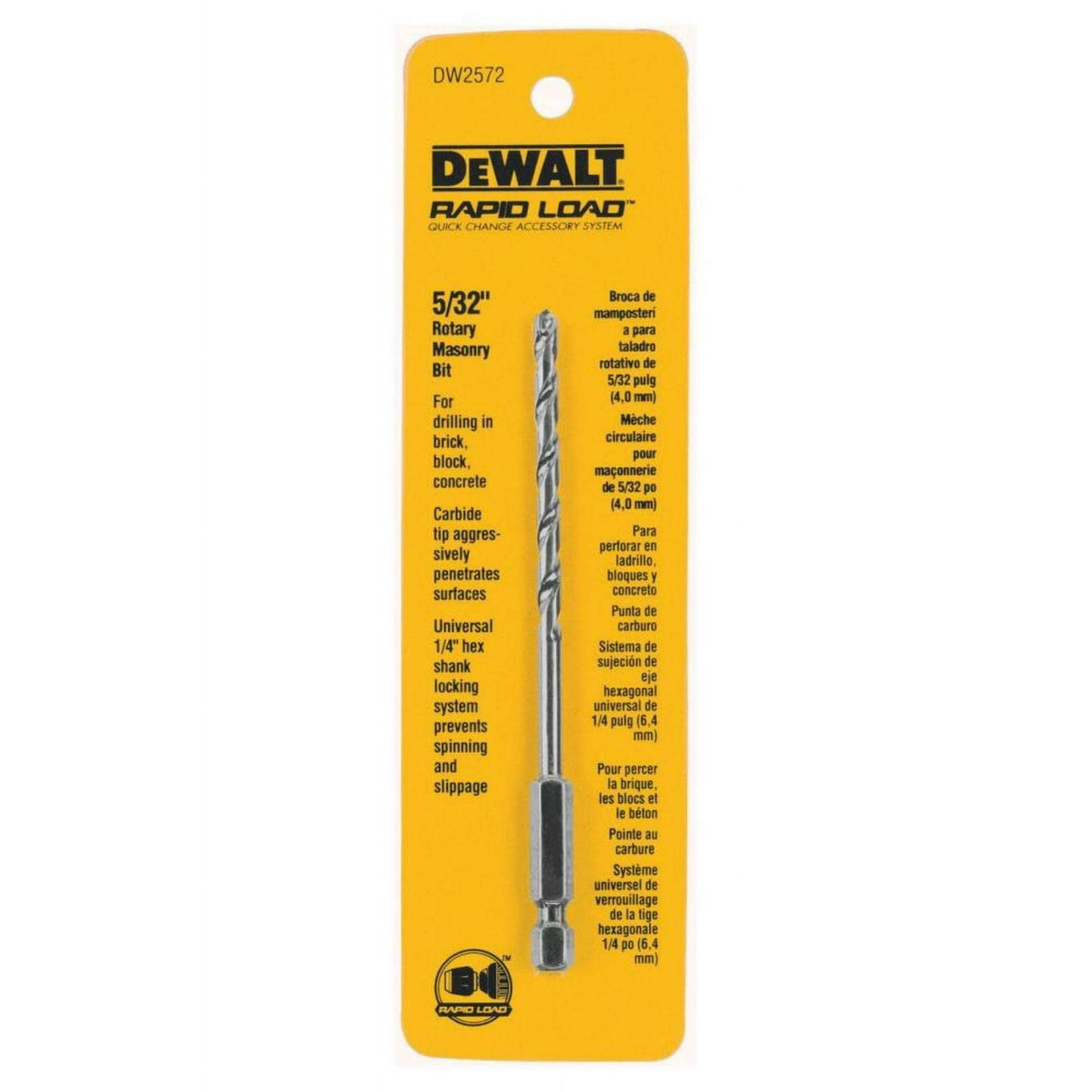 Broca De Albañilería Dewalt Con Punta De Carburo Universal Con Punta De Carburo De 1/4 De Pulgada