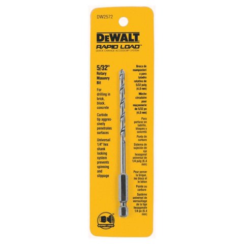 Broca De Albañilería Dewalt Con Punta De Carburo Universal Con Punta De Carburo De 1/4 De Pulgada