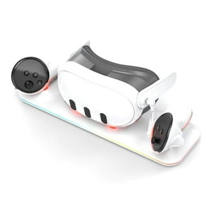 Base De Carga Aaronmei Para Quest 3 Estación Magnética Con Luz Led Blanco