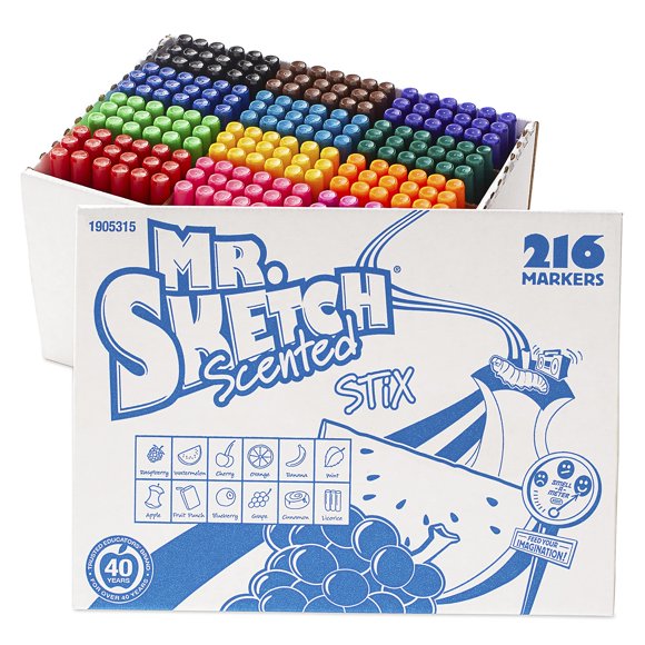 Marcadores perfumados Mr. Sketch Fiddle Sticks, paquete de 216