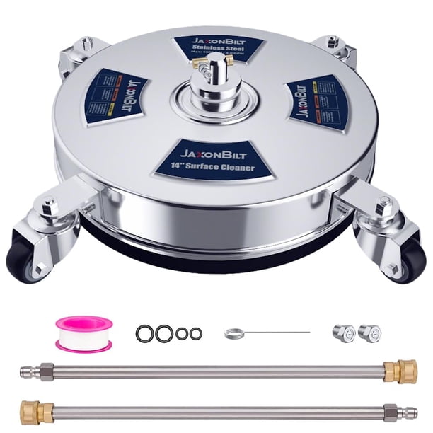Limpiador de superficies para hidrolavadora JaxonBilt de 14" de acero inoxidable, 2000-4000 PSI