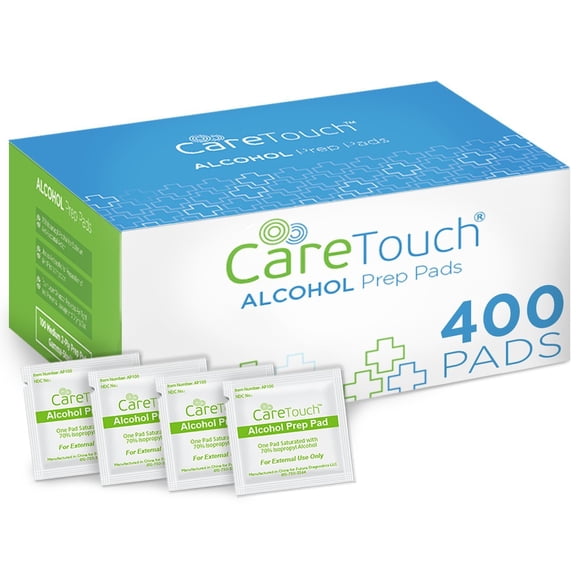 Alcohol Prep Pads Care Touch Medium, 2 capas, 400 toallitas