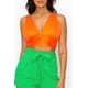 thumbnail image 5 of Top De Sostén CCwholesalesclothings Satinado Escote En V Naranja, 5 of 5