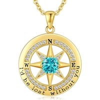 Heshpaws - Brújula Collar, Brújula Joyería Mujeres Aniversario De La Boda, Novia Regalos De Cumpleaños Para Ella, Yo Estaría Perdido Sin Collar