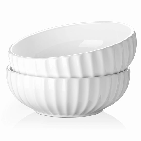 Cuencos de servir DOWAN de cerámica blanca, 2 unidades, 2,5 L, para cocina