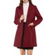 thumbnail image 5 of INSPIRE CHIC Abrigo de Mujer Color Sólido Solapa con Muesca Abotonado Invierno Peacoat Burdeos XL, 5 of 7