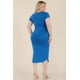 thumbnail image 2 of Saronite Vestido Midi Básico Ajustado con Cuello Abierto y Manga Corta, Paracaidista (Talla Grande para Mujer), 2 of 5