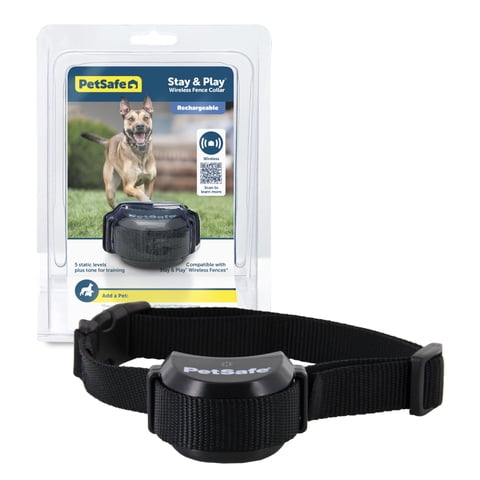 Valla Inalámbrica Para Mascotas Petsafe Stay & Play Recargable Negra