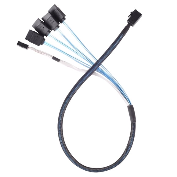 Cable SilverStone CPS05-RE Mini SAS SFF-8643 (objetivo) a SATA de 7 pines (host)