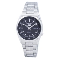 Seiko - Reloj Series 5 Automatic Date-Day Con Esfera Negra Para Hombre Snk567J1