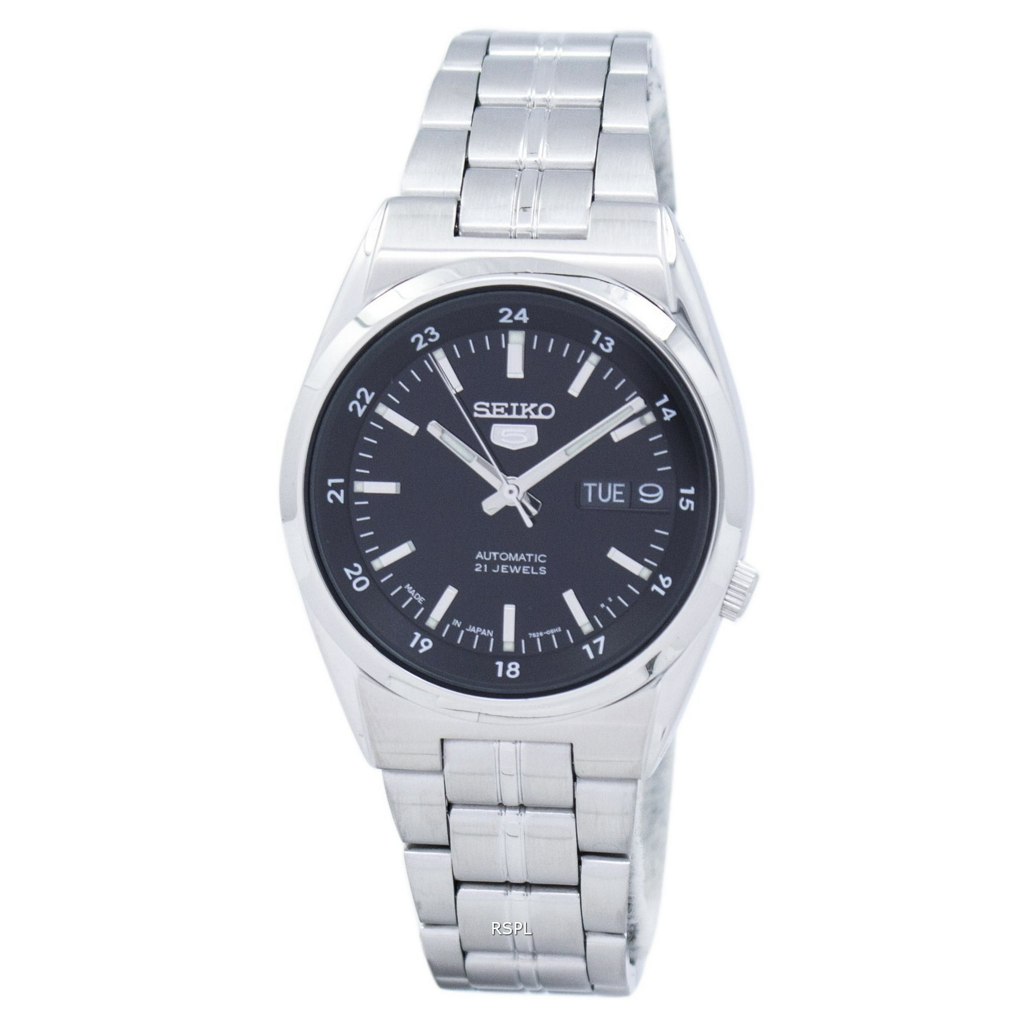 Seiko - Reloj Series 5 Automatic Date-day Con Esfera Negra Para Hombre Snk567j1