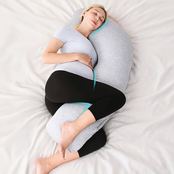 Cojín Maternal Lactancia MiMoRu Curva 102x71 cm Algodón Gris Claro