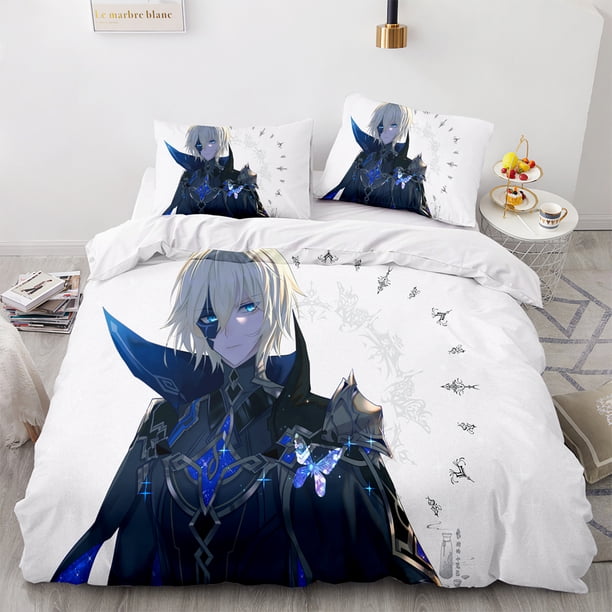 Genshin Impact Bedding Set Single Twin Full Queen King Size Game Bed Set Aldult Kid Bedroom Duvetcover Sets 3D Bed Sheets