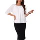 thumbnail image 1 of INSPIRA CHIC Camisas de Trabajo para Mujeres Oficina Manga Corta Cuello Redondo Elegantes Tops Casuales L Blanco, 1 of 6