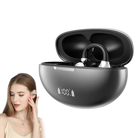 Unbrand - Q18 Open Ear Wireless Headphones With Led Display Bluetooth 5.4 And Environmental Noise Reduction Feature