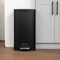 Basurero 30L Con Pedal Negro Mate Simple Cook