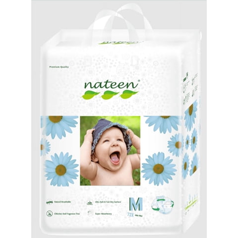 Nateen - Pañal Ecológico Premium M - 72 Unidades