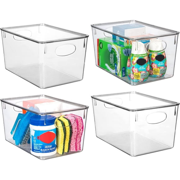 CLEARSPACE Plastic Storage Bins with Lids, Perfect Kitchen Storage
