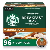 Cápsulas De Café Starbucks Breakfast Blend Tostado Medio 96 K-Cups