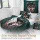 thumbnail image 4 of Moon Wolf Bedding Green Watercolor Forest Wolf Landscape Duvet Cover Sets 3 Pieces Wild Animal Bedding Set, 4 of 5