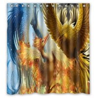 Pinghai - Cortina De Ducha Phoenix Con Ganchos (167 X 183 Cm)