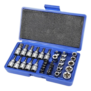 Genérico - Juego Dados Torx Estrella 3/8 Hembra Macho 34 Pcs Crownman Tecnopro