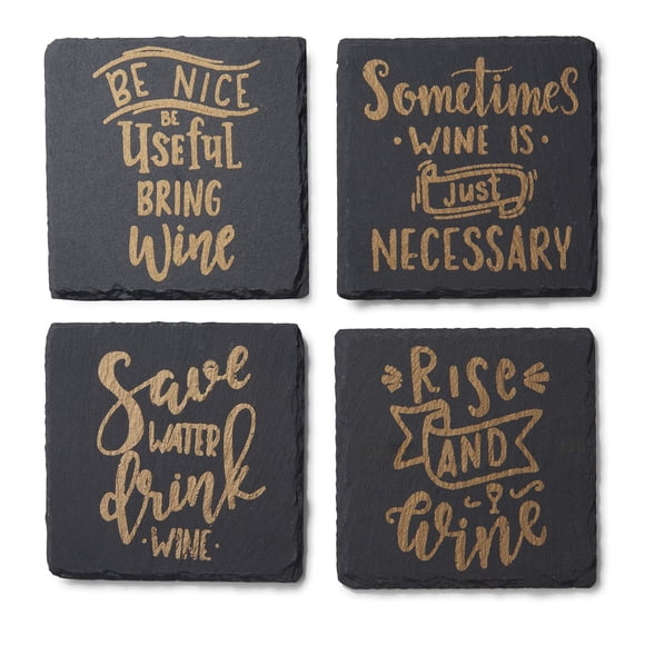 Juego de 4 pizarras Coasters American Atelier, absorbentes, 10 x 10 cm, color dorado