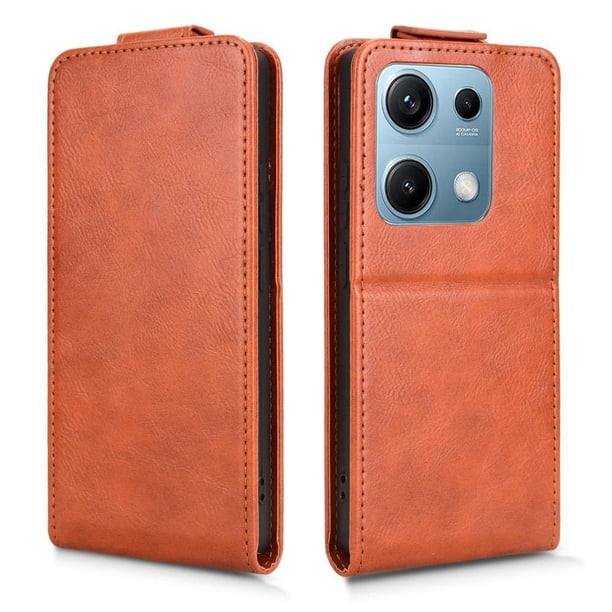 Funda tipo folio para Xiaomi Redmi Note13 Pro 4G con soporte magnético y protección para la cámara Marrón
