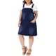 thumbnail image 4 of Vestido de Mezclilla con Tirantes Ajustables para Mujer de Talla Grande de Agnes Orinda, Estilo Universitario, Casual de Verano, Midi, con Bolsillos, 2X Azul Oscuro, 4 of 6