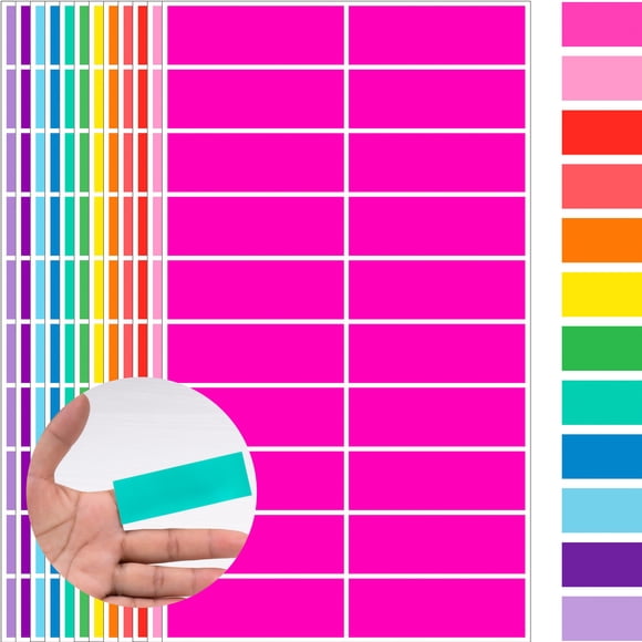 Etiquetas adhesivas YSHIHE 76 mm x 25 mm, 480 piezas, 12 colores