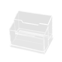 Bothyi - Tarjetero Para Escritorio, Exhibición Acrílica, Reuniones, Tarjetas De Presentación Para El Hogar, Soporte Con 2 Ranuras, 10,5X6,6X6,3 Cm